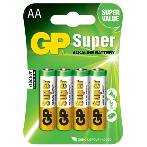 Obrazek Baterie GP Super Alkaline AA 1.5V, blistr 4ks