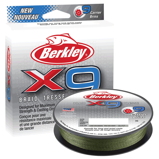 Picture of Berkley X9 Braid Low Vis Green 150m, 0.10mm 9.0kg