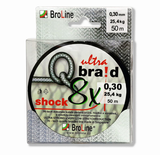 Obrazek BroLine Q braid 8x SHOCK 50m, 0.25mm 19.7kg