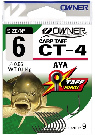 Obrázek Owner CT-4 Carp Taff Aya, vel.4 (8ks)
