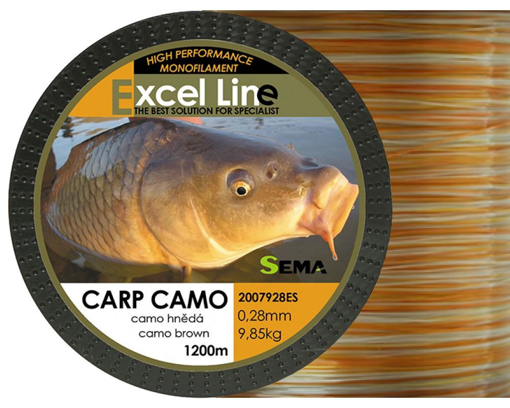 Obrázek Sema Excel Line Carp Camo hnědý 1200m, 0.20mm