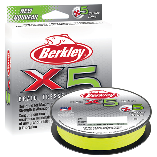 Obrazek Berkley X5 Braid Flame Green 150m, 0.25mm 27.0kg