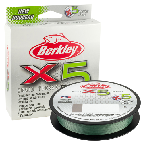 Image sur Berkley X5 Braid Low-Vis Green 300m, 0.12mm 12.1kg