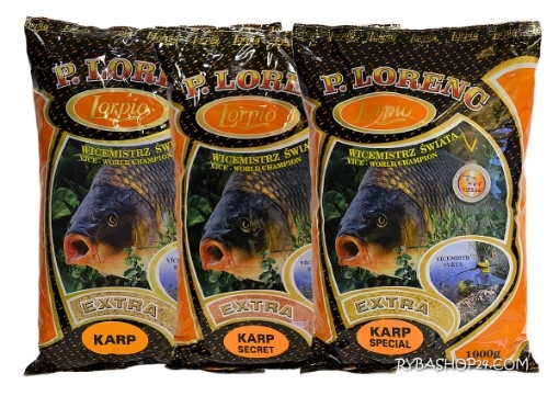 Přírodní vnadící směs Lorpio Extra Kapr Natur se smetanovou vůní pro rychlé přilákání ryb, 1,9kg.