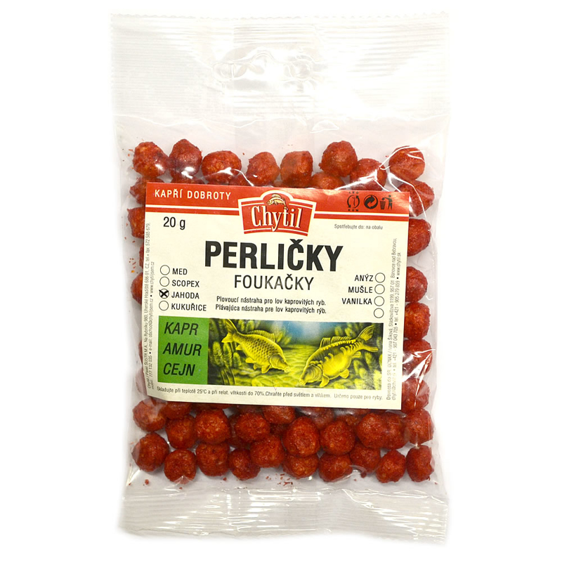 Perličky foukačky 8mm 20g, Jahoda