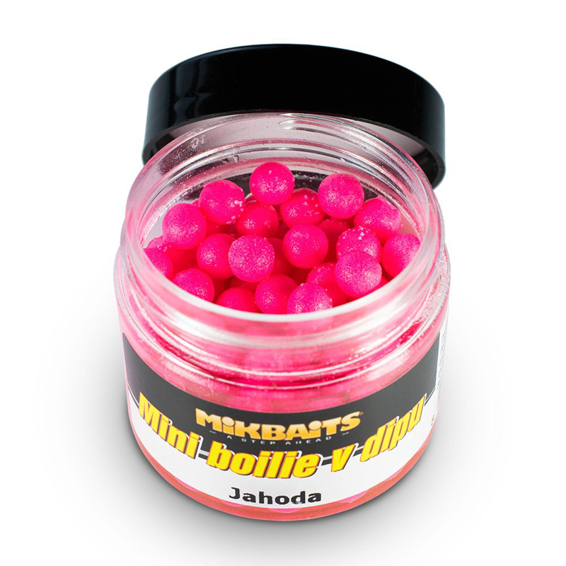 Mikbaits Mini Boilie v Dipu Jahoda 50ml