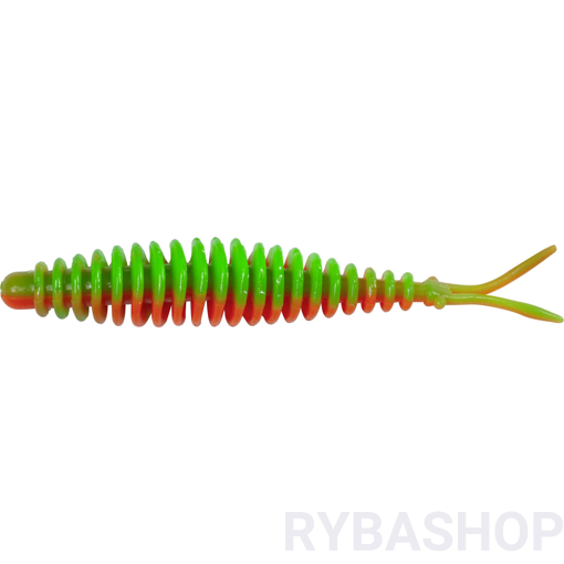 Image sur T-Worm V-Tail Sýr 6.5cm, neonová zelená/oranžová