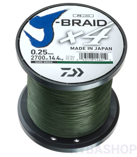 Daiwa J-Braid X4 Tmavě zelená