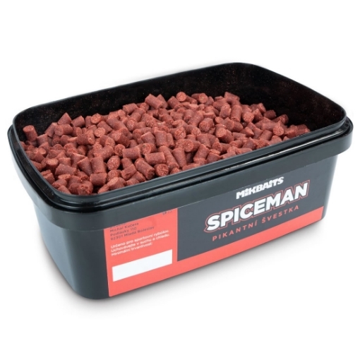 Ovocně-kořeněné pelety Mikbaits Spiceman Pikantní švestka 6mm pro celoroční lov.