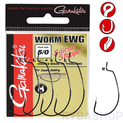 Gamakatsu Worm Offset EWG 1/0 Hook