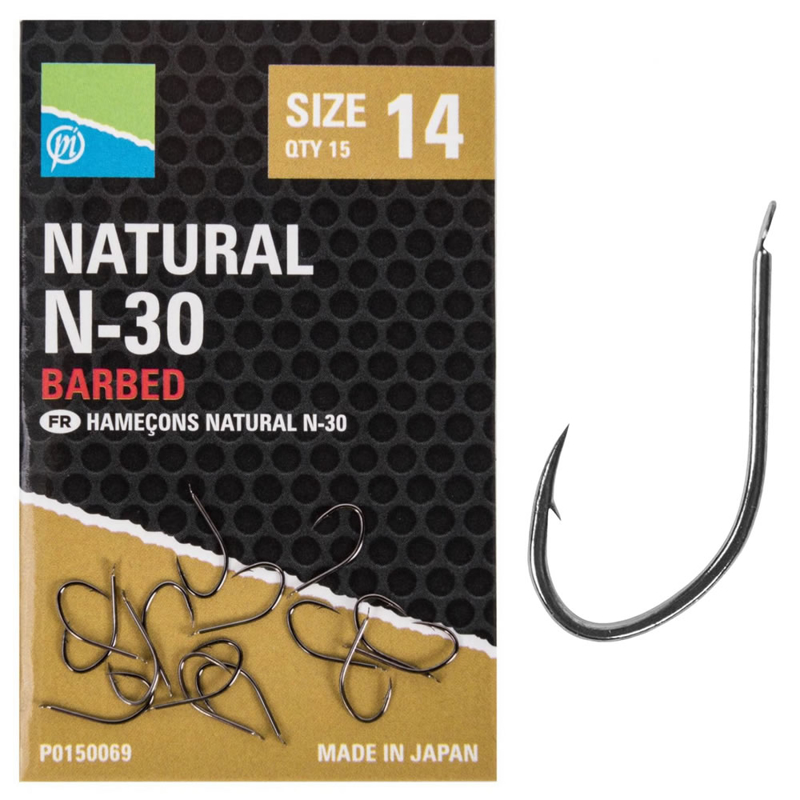 Preston Innovations Natural N-30 Hooks #12 15ks