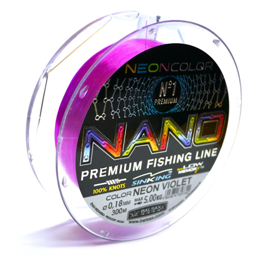 Obrázek z Balsax Nano Neon Violet 300m 0.32mm 13.0kg