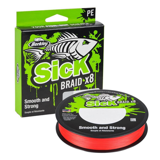 Obrazek Berkley Sick Braid x8 Red 150m 0.19mm 18.0kg