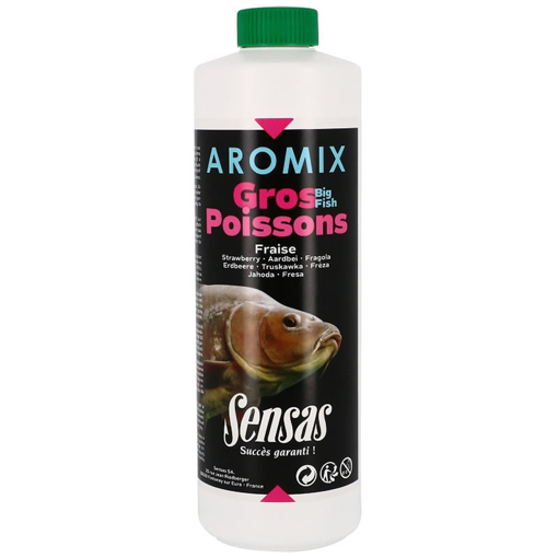 Sensas Aromix Gros Poissons Fraise 500ml (Jahoda)