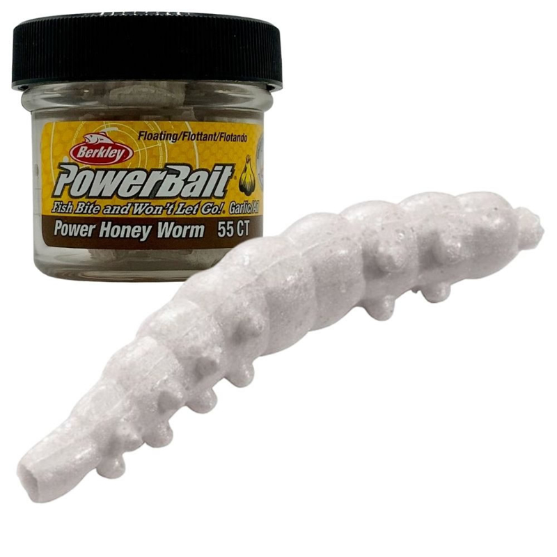 Berkley PowerBait Power Honey Worm Garlic White 25mm 55ks
