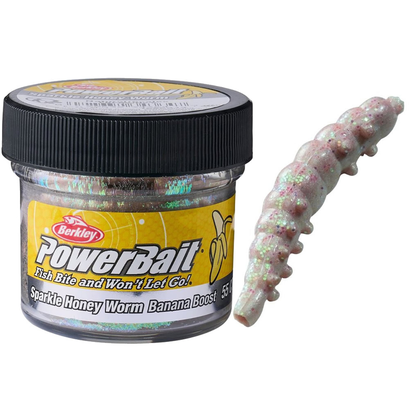Berkley PowerBait Sparkle Honey Worm Banana Natural/Scales 25mm 55ks