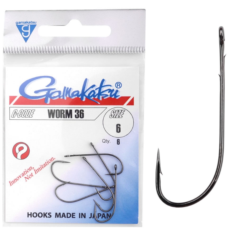 Gamakatsu Worm 36 Hook #1 6ks