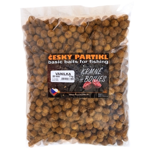 Krmné Boilies 5kg - 20mm s Vanilkovým Aroma - Český Partikl
