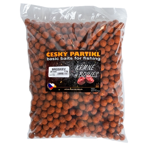 Obrázek Krmné Boilies 5kg 20mm - Broskev - Český Partikl