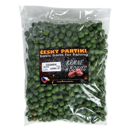 Obrázek Krmné Boilies 5kg 20mm - Česnek - Český Partikl