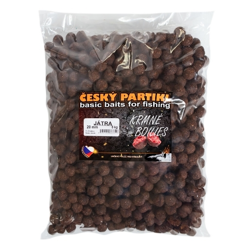 Obrázek Krmné Boilies 5kg 20mm - Játra - Český Partikl
