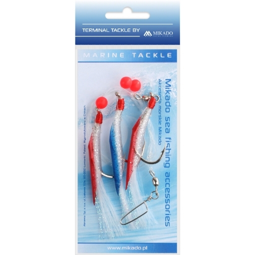 Obrázek Mikado Sea Set - Hair Tube Rig 3x6/0 Červená Modrá