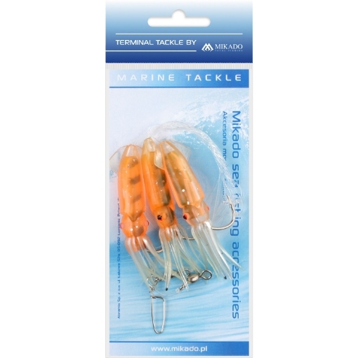 Obrázek Mikado Sea Set - Squid Rig 7.5cm 3x4/0 Oranžová