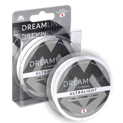 Velmi jemná pletená šňůra na ultralight přívlač Mikado Dreamline Ultralight White 150m 0.035mm