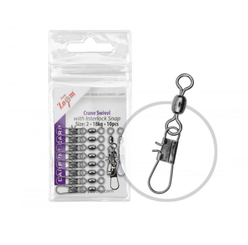 Obrázek Carp Zoom Obratlík s karabinou Crane - 10 ks / Vel. 10