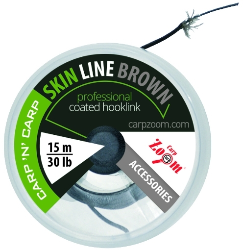Obrázek Carp Zoom Šňůra Skin Line X4 15m 20lb Hnědá (potahovaná)