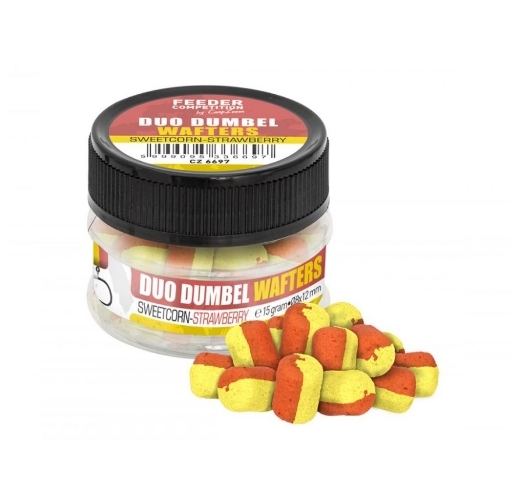 Obrázek Carp Zoom Duo Dumbells Wafters 15g 10x14mm Kukuřice-Jahoda