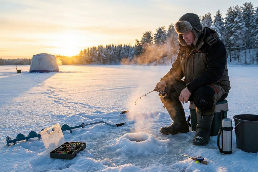 Rybaření na dírkách - zimní rybolov Rybaření na dírkách - zimní rybolov