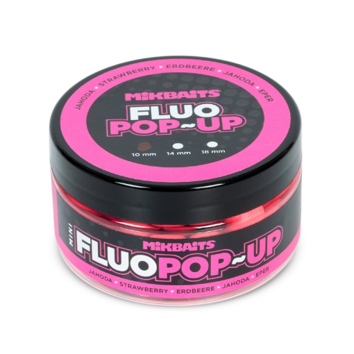 Mini Plovoucí fluo boilie 100ml - Jahoda 10mm
