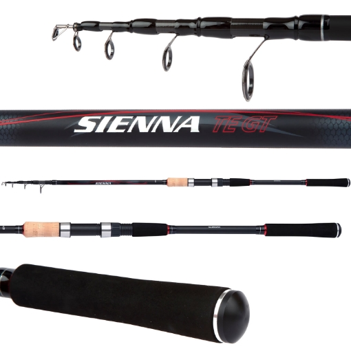 Teleskopický prut Shimano Sienna AR TEGT Wrap s uhlíkovým opletem pro přívlač a univerzální lov.
