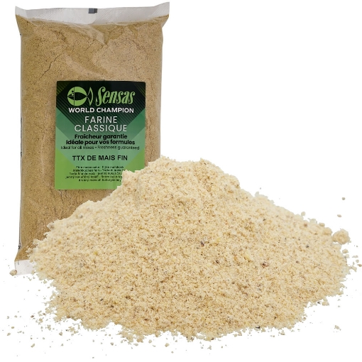 Jemně mletý kukuřičný koláč Sensas TTX Mais Fin pro zvýšení atraktivity a pojivosti směsi, 1kg.