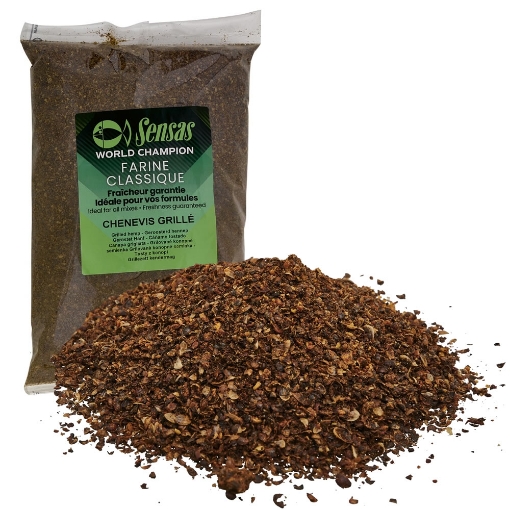 Jemně mleté pražené konopí Sensas Chenevis Grille s vysokou aktivitou, 700g.