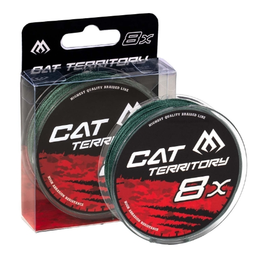 Mikado extrémně pevná 8-pramenná sumcová pletená šňůra Cat Territory Octa Braid 1,00mm nosnost 132kg délka 30m zelená