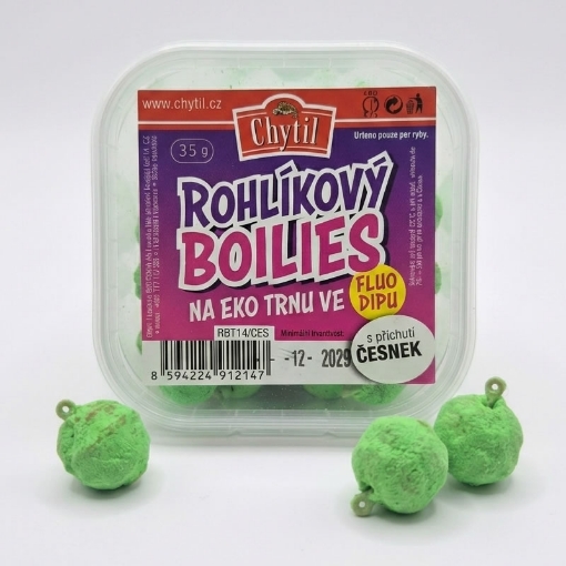 Obrazek Rohlíkové boilies na EKO trnu Fluo Česnek 14mm