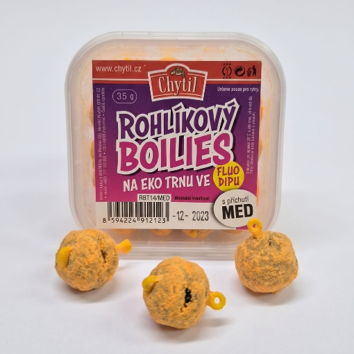 Obrazek Rohlíkové boilies na EKO trnu Fluo  Med 14mm
