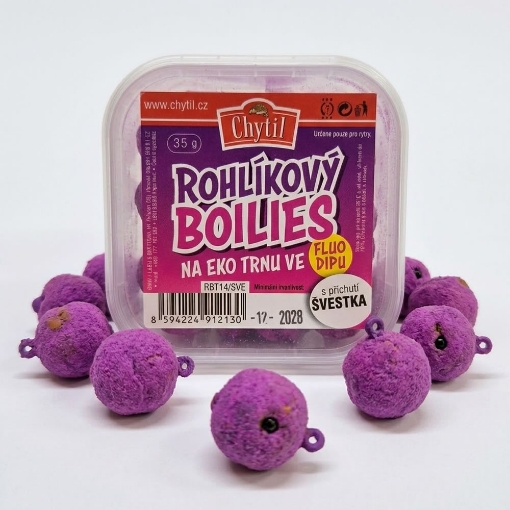 Obrazek Rohlíkové boilies na EKO trnu Fluo Švestka 14mm