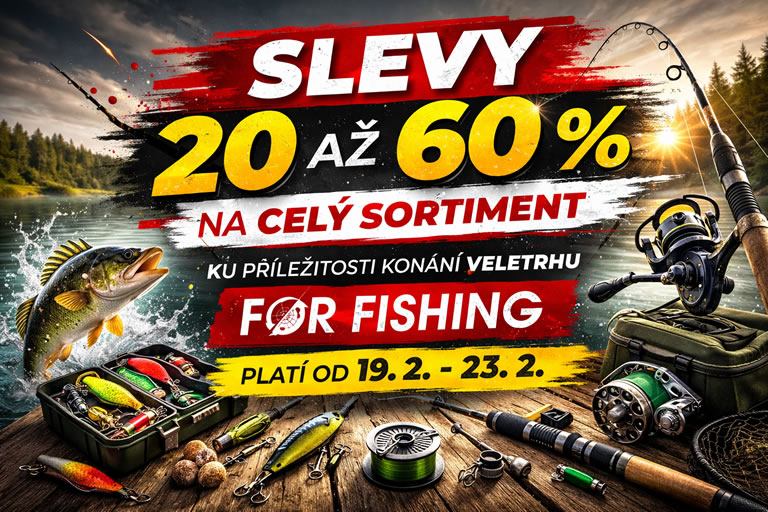 Slevy 20-60% na celé rybářské potřeby